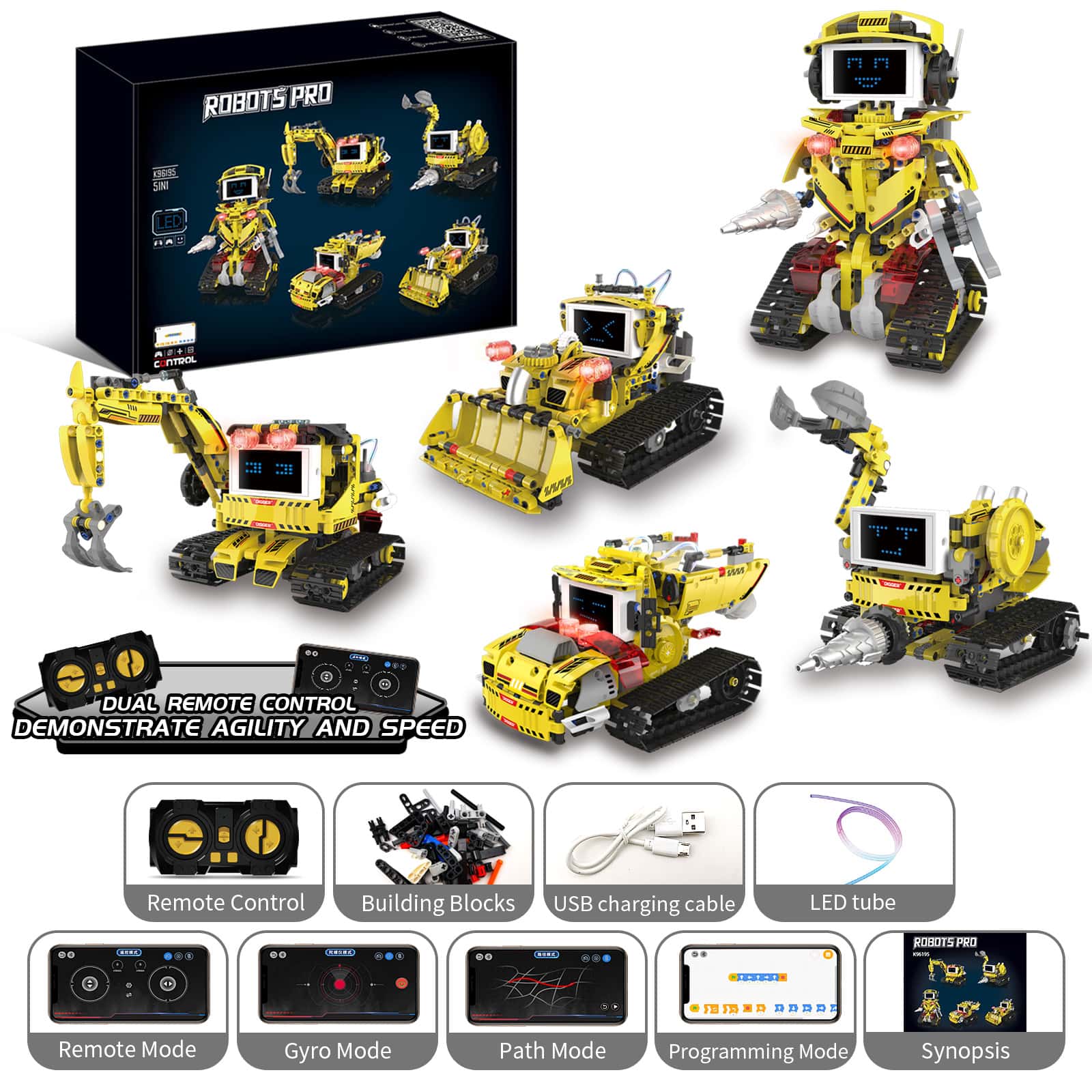 Stem Robot Building Kit Coding - 660-elementowy zestaw do budowy robota inżynieryjnego