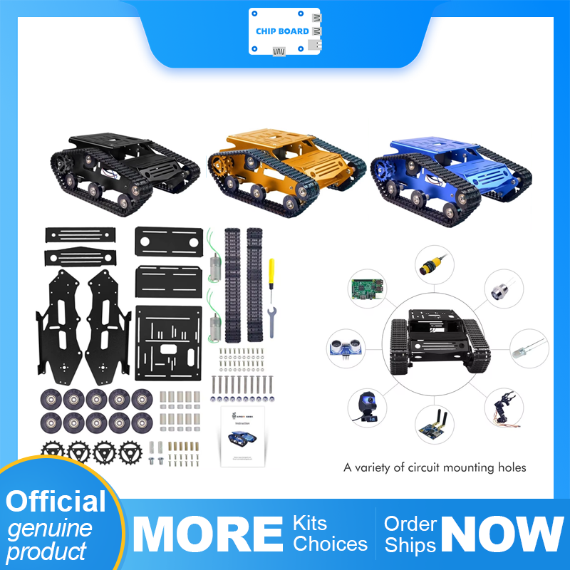 Raspberry Pi Robot Platform Tank Chassis - Zestaw podwozia robota-pancera z aluminiową ramą,