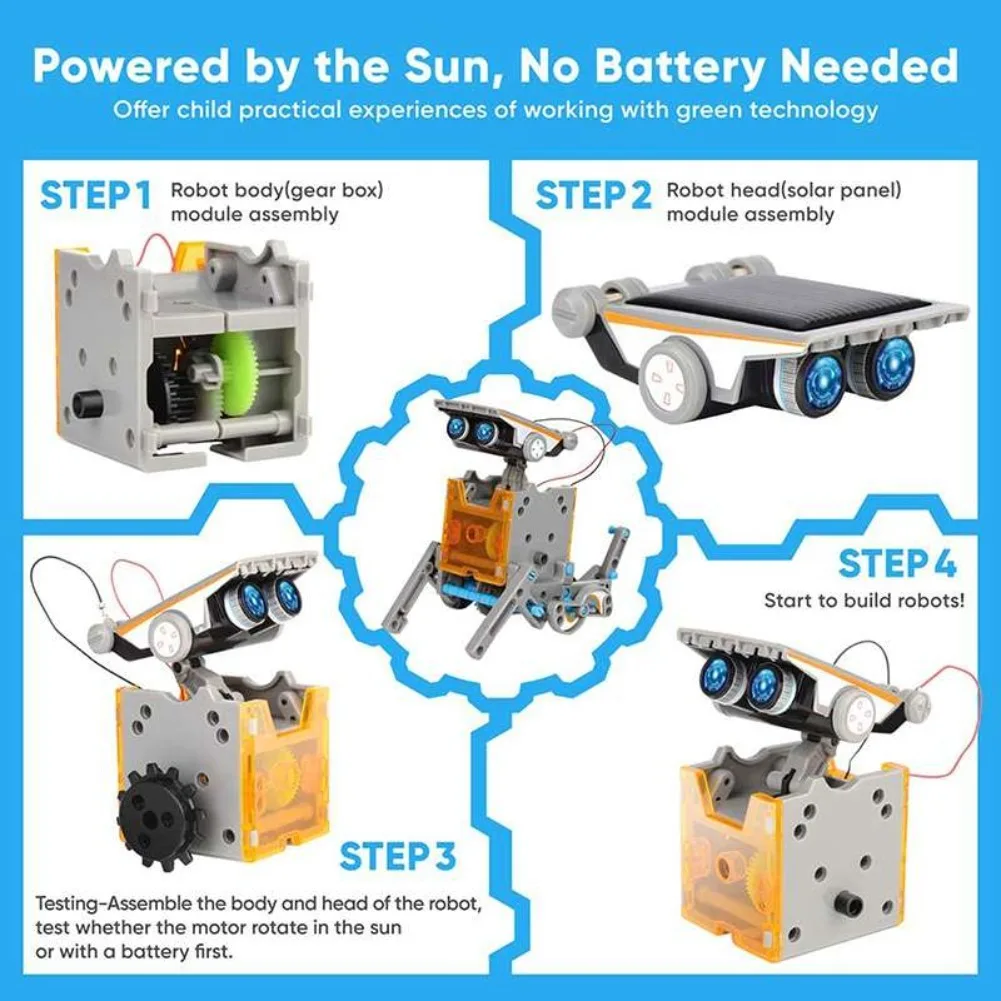 13 w 1 Robot zasilany energią  – Solar Powered Robot Kit 14 In 1 recenzja i cena