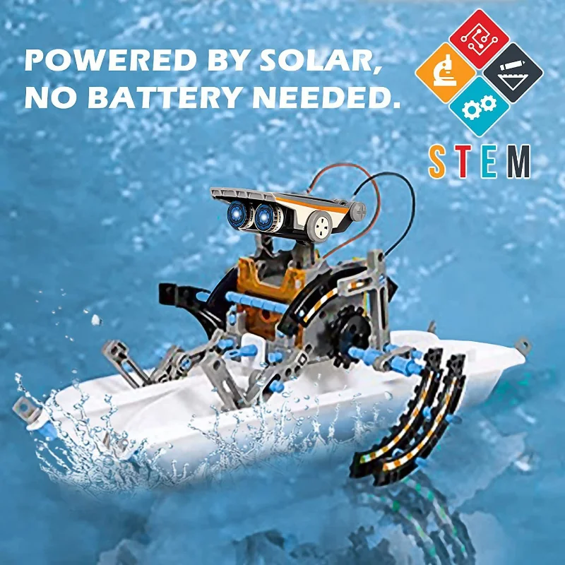 Zestaw robota zasilanego energ – Solar Powered Robot Kit 14 In 1 recenzja i cena
