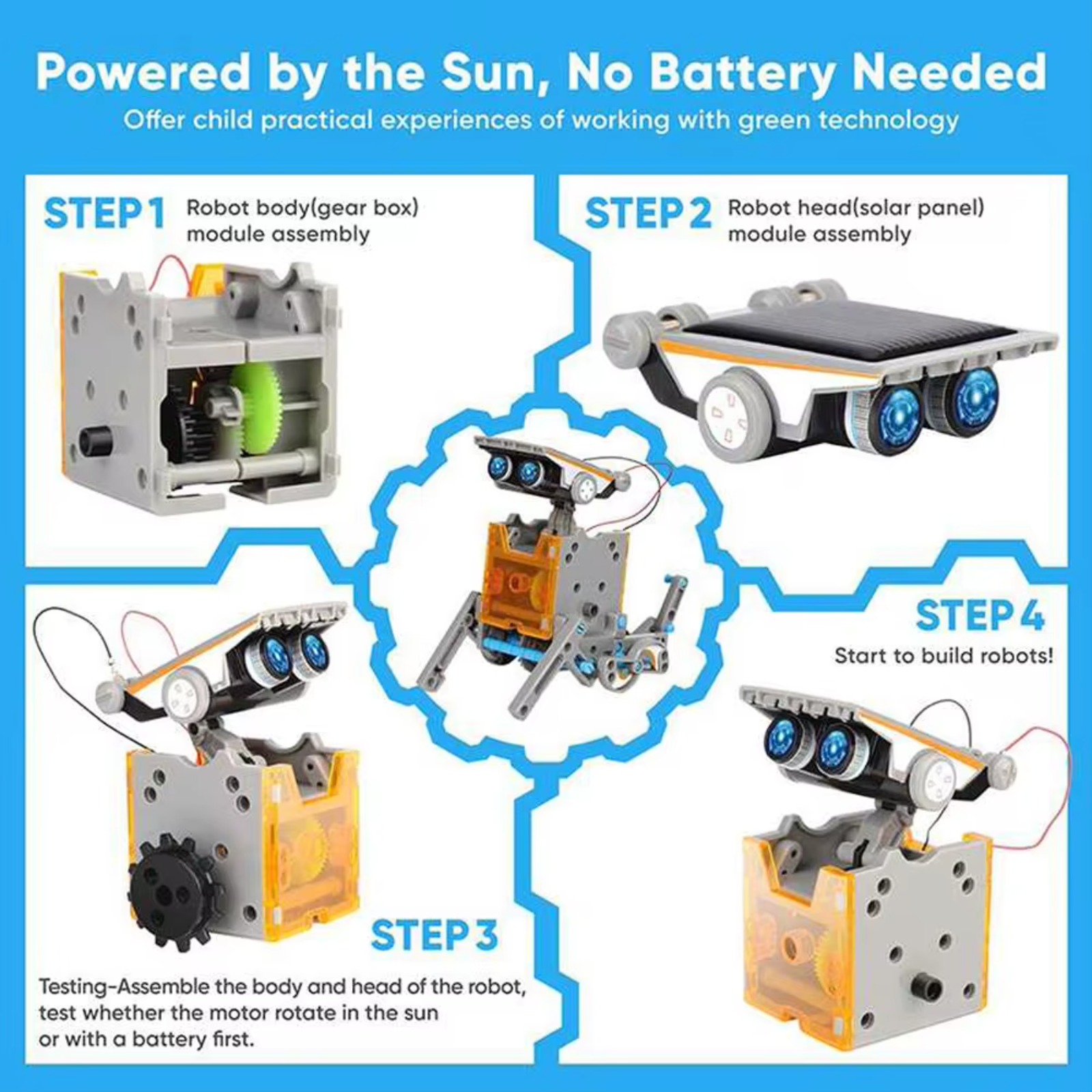 Zestaw naukowy 13 w 1: Robot z – Solar Powered Robot Kit 14 In 1 recenzja i cena