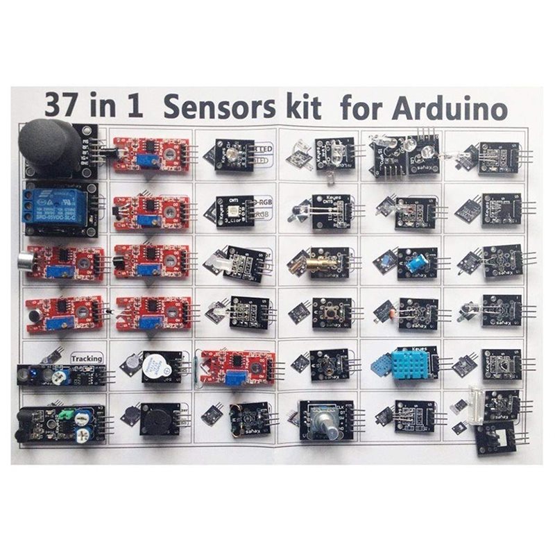 ABKN - Zestaw modułów czujniko – Arduino Sensor Kit 37 Modules Starter recenzja i cena