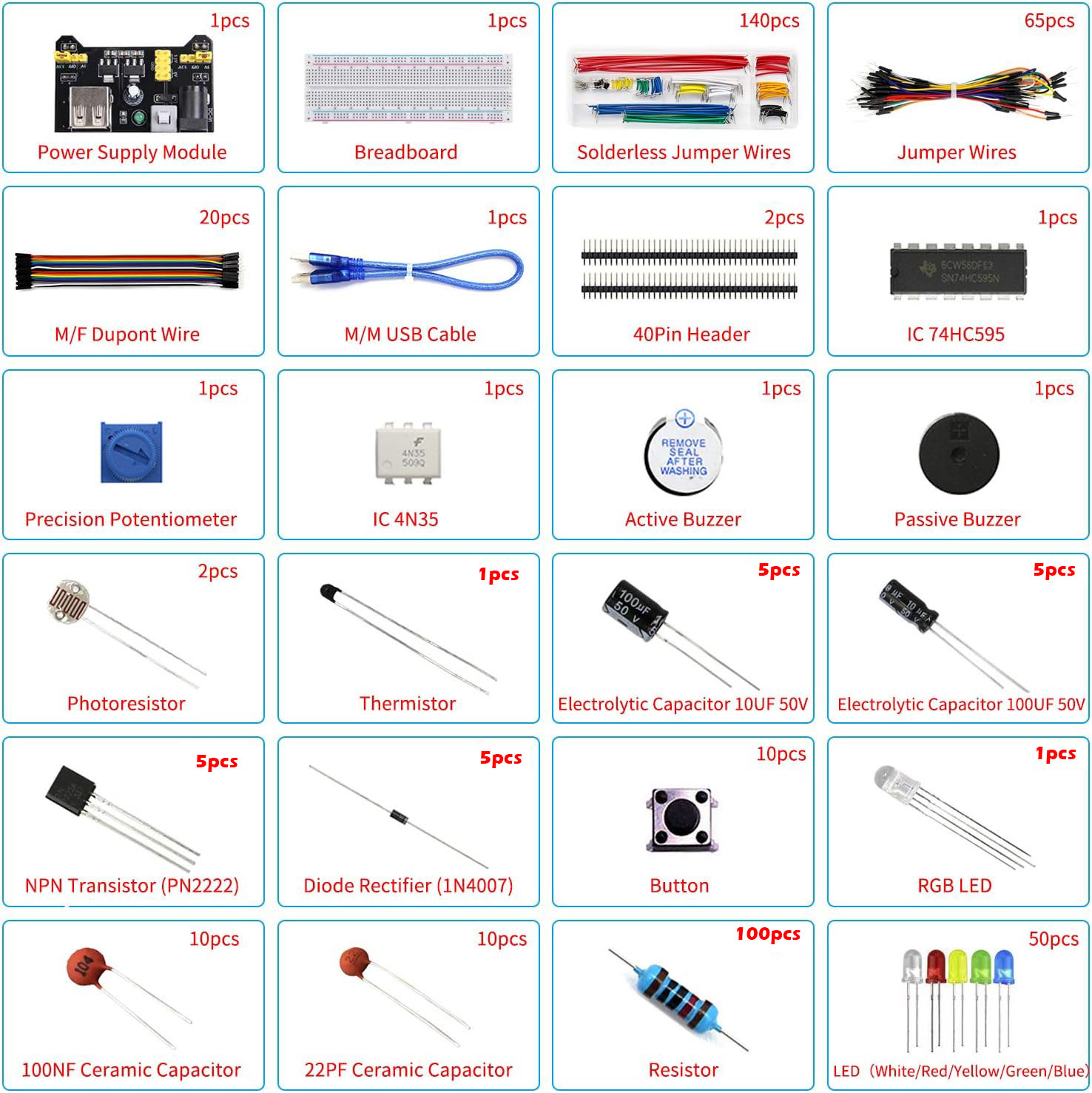 Zestaw startowy elektroniki z  – Breadboard Jumper Wires Power Supply Kit recenzja i cena