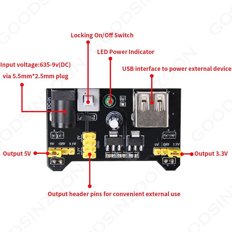 Zestaw startowy elektroniki z  – Breadboard Jumper Wires Power Supply Kit recenzja i cena