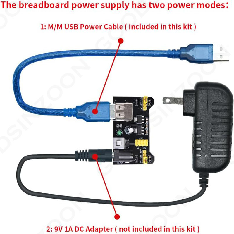 Zestaw startowy elektroniki z  – Breadboard Jumper Wires Power Supply Kit recenzja i cena
