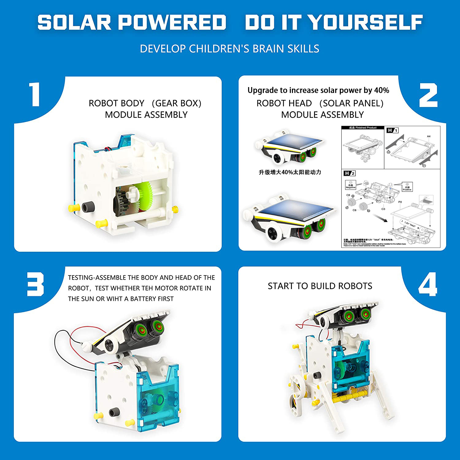 Zestaw Robotów 13 w 1 Edukacyj – Solar Powered Robot Kit 14 In 1 recenzja i cena