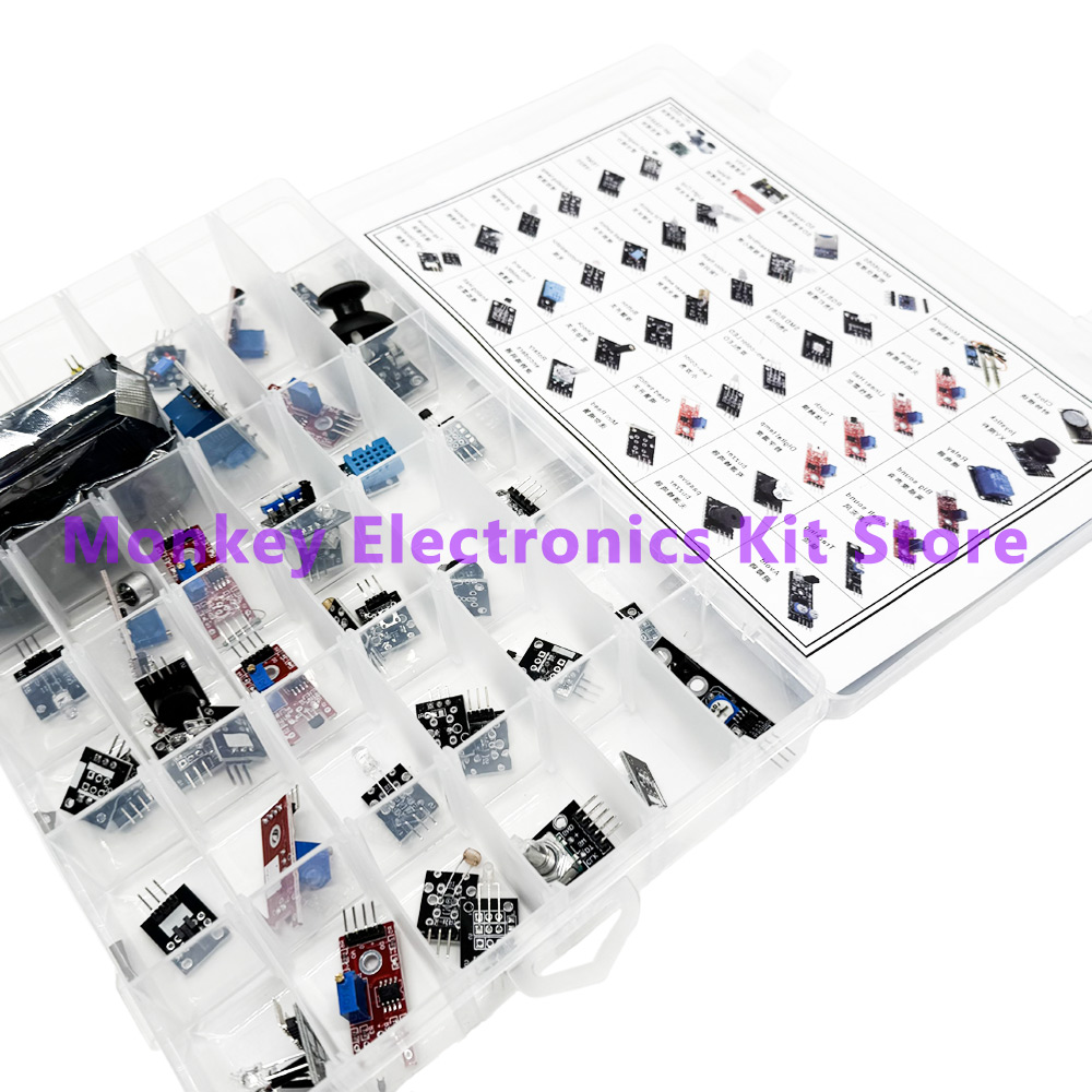 Moduły czujników 45 w 1 i 16 r – Arduino Sensor Kit 37 Modules Starter recenzja i cena