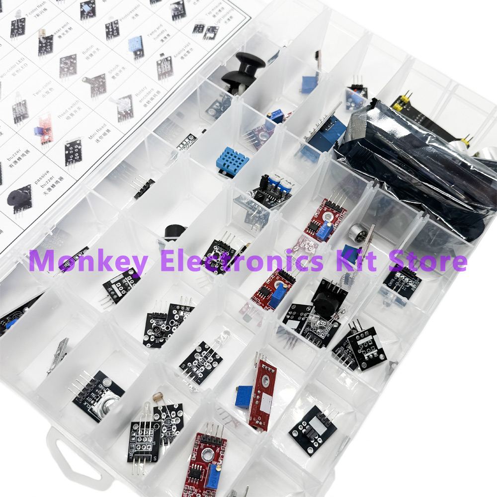 Moduły czujników 45 w 1 i 16 r – Arduino Sensor Kit 37 Modules Starter recenzja i cena