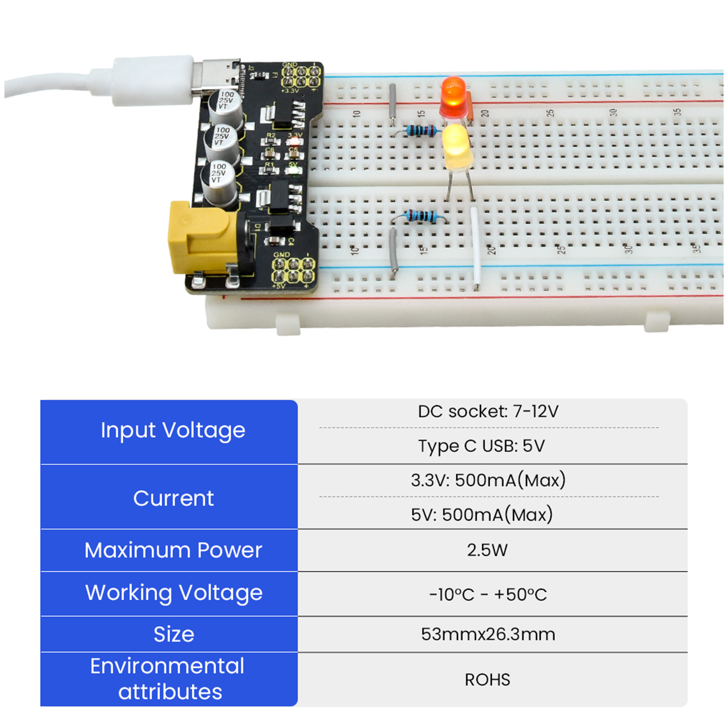 Moduł zasilania Keyestudio Typ – Breadboard Jumper Wires Power Supply Kit recenzja i cena